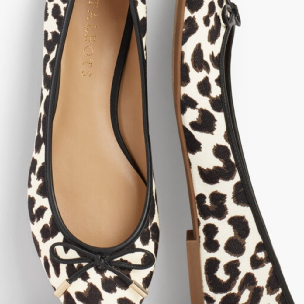 Talbots Olympia Leopard Ballet Flats Size 8.5